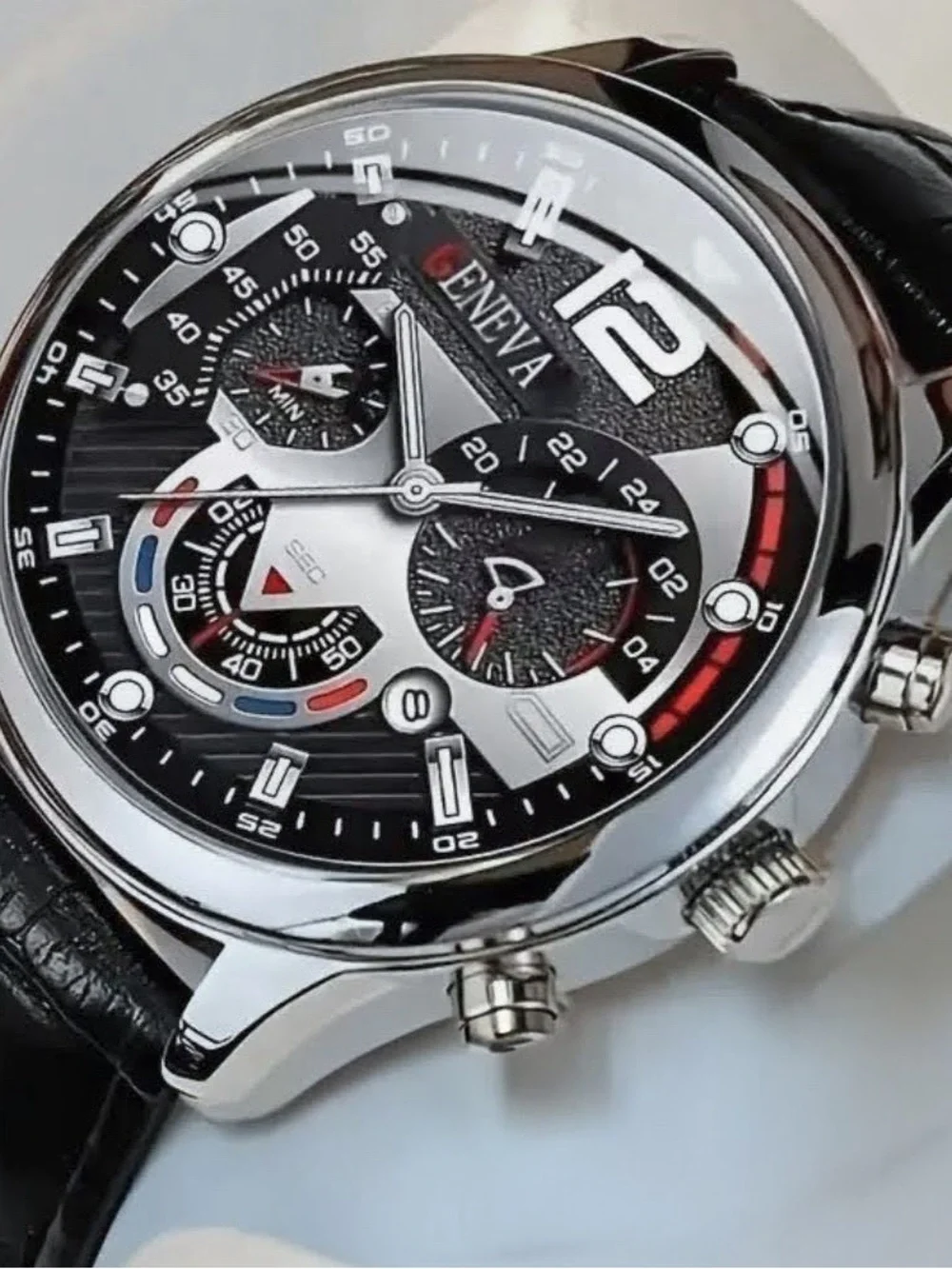 1-Watch Black Dial Silver-Tone Case
